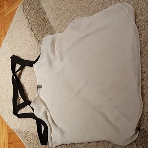 Express White Blouse with Black Straps